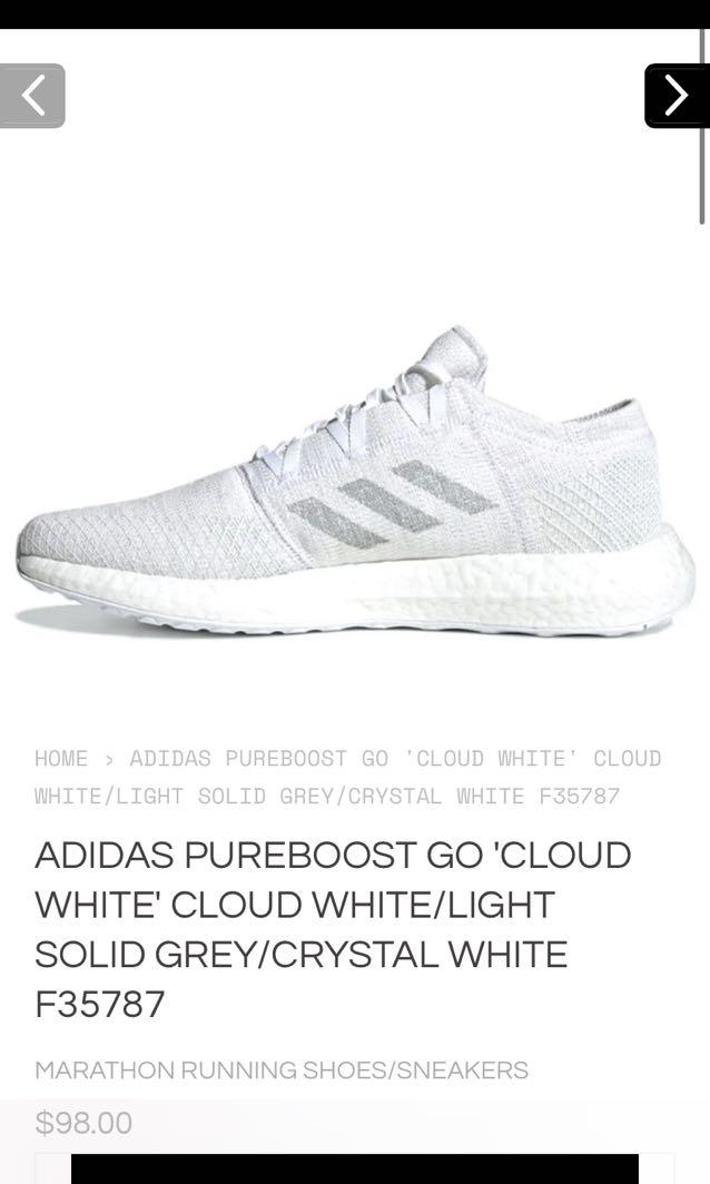 Adidas PUREBOOST GO cloudwhite black sole sports shoes Women s