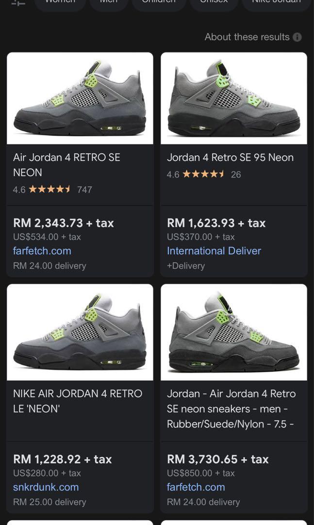 Jordan Air Jordan 4 Retro SE Neon Sneakers - Farfetch
