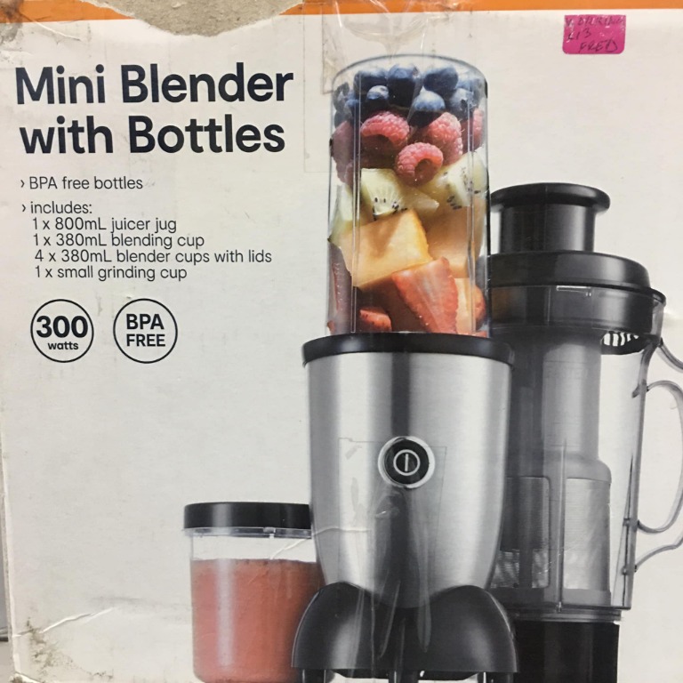 Anko Mini Blender with Bottles, TV & Home Appliances, Kitchen