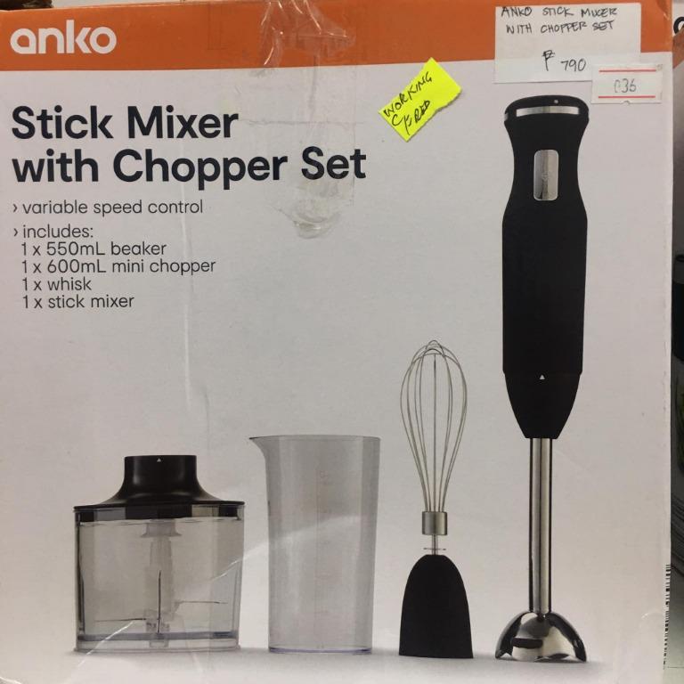 Anko Stick Mixer with Chopper Set, TV & Home Appliances, Kitchen