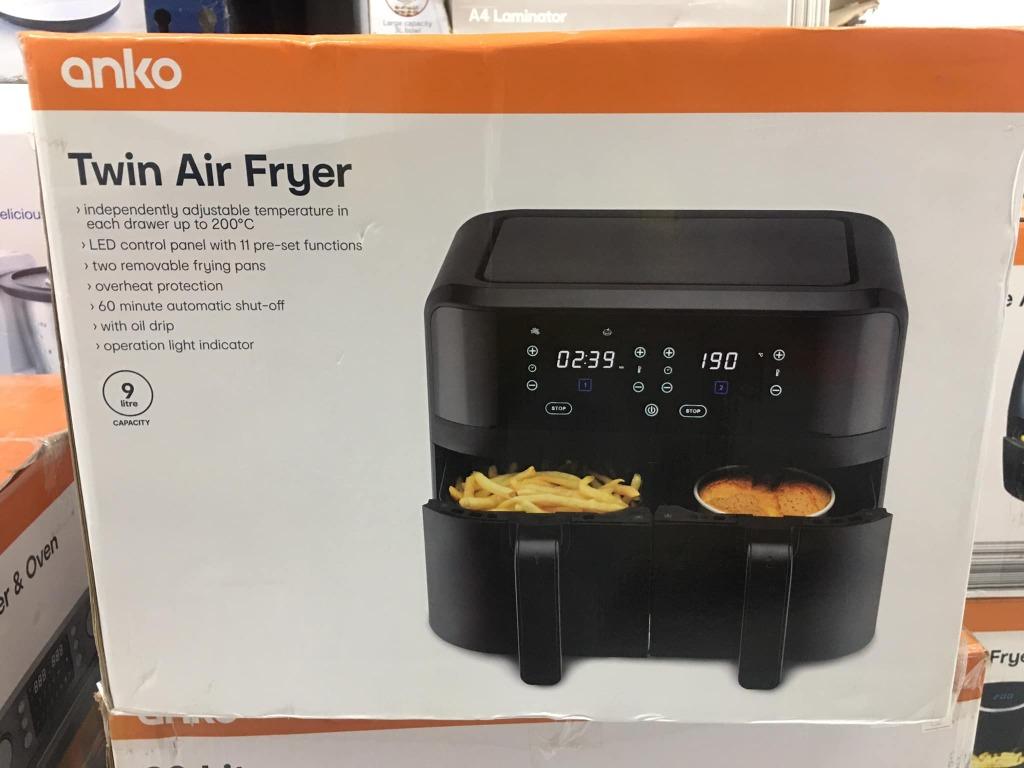 Anko Twin Air Fryer, TV & Home Appliances, Kitchen Appliances, Fryers