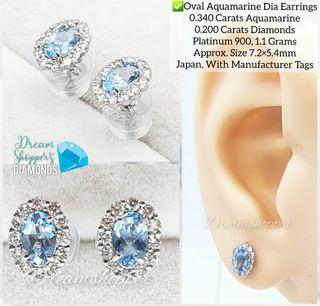 Aquamarine earrings and pendant platinum yellow gold real jewelry