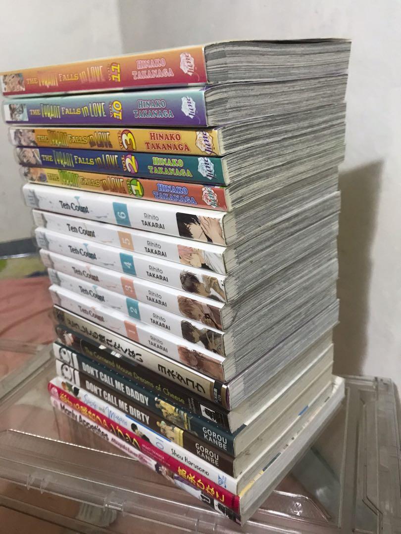 Assorted yaoi & BL manga (CHECK DESCRIPTION) (Category: Comics & Manga) located in Manila. Submitted by vdelulucollects (Listing ID 1161777655, Image 2). Description: DM me for SCO 🔗 Every volume is in excellent condition except Sasaki & Miyano (has a slight dent on the binding but it’s very minimal) and Don’t Call Me Dirty (has yellow spots on some pages). Feel free to DM me for photos. Each volume comes with Booker-kun manga sleeve (plastic co