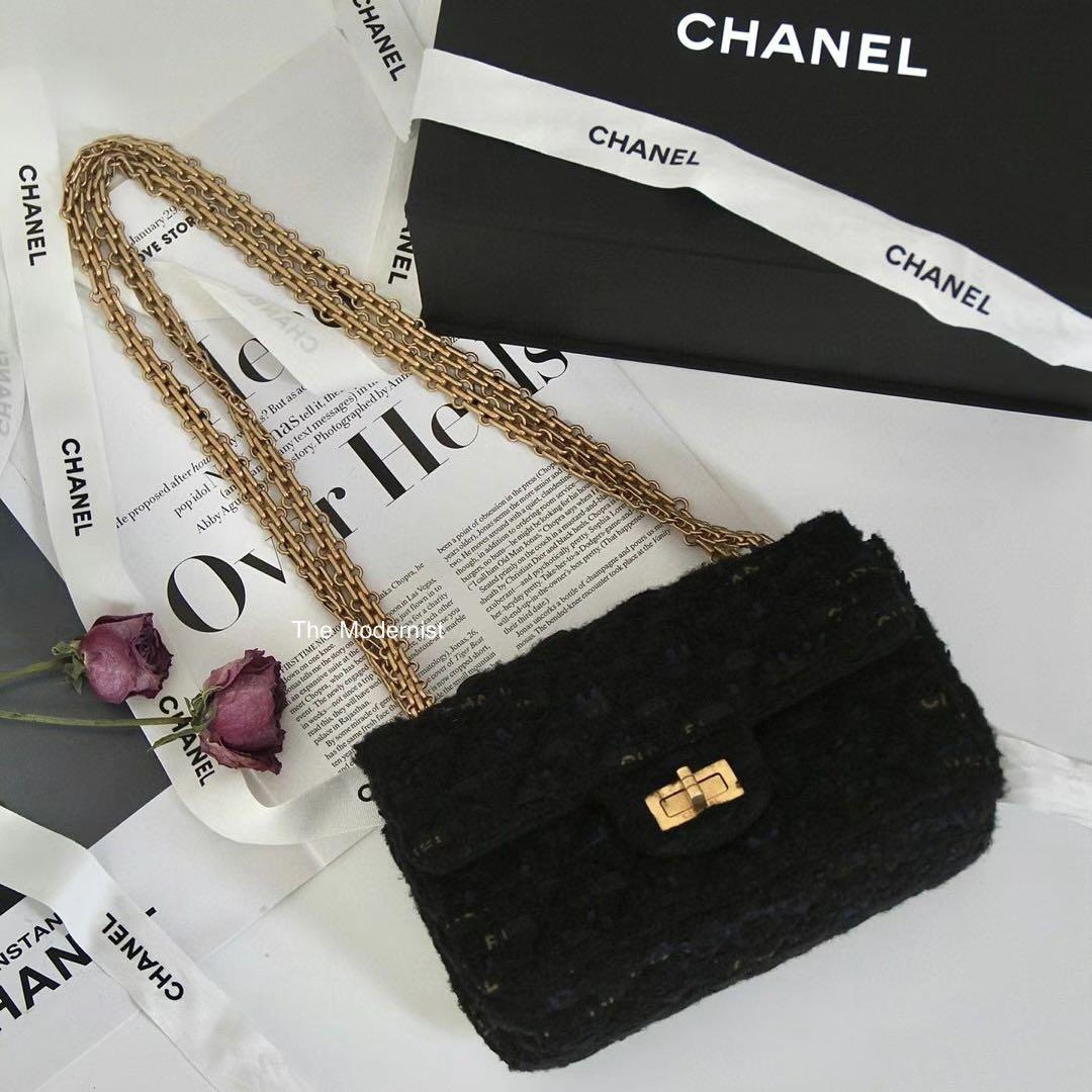 Chanel Mini Chevron Studs, Luxury, Bags & Wallets on Carousell