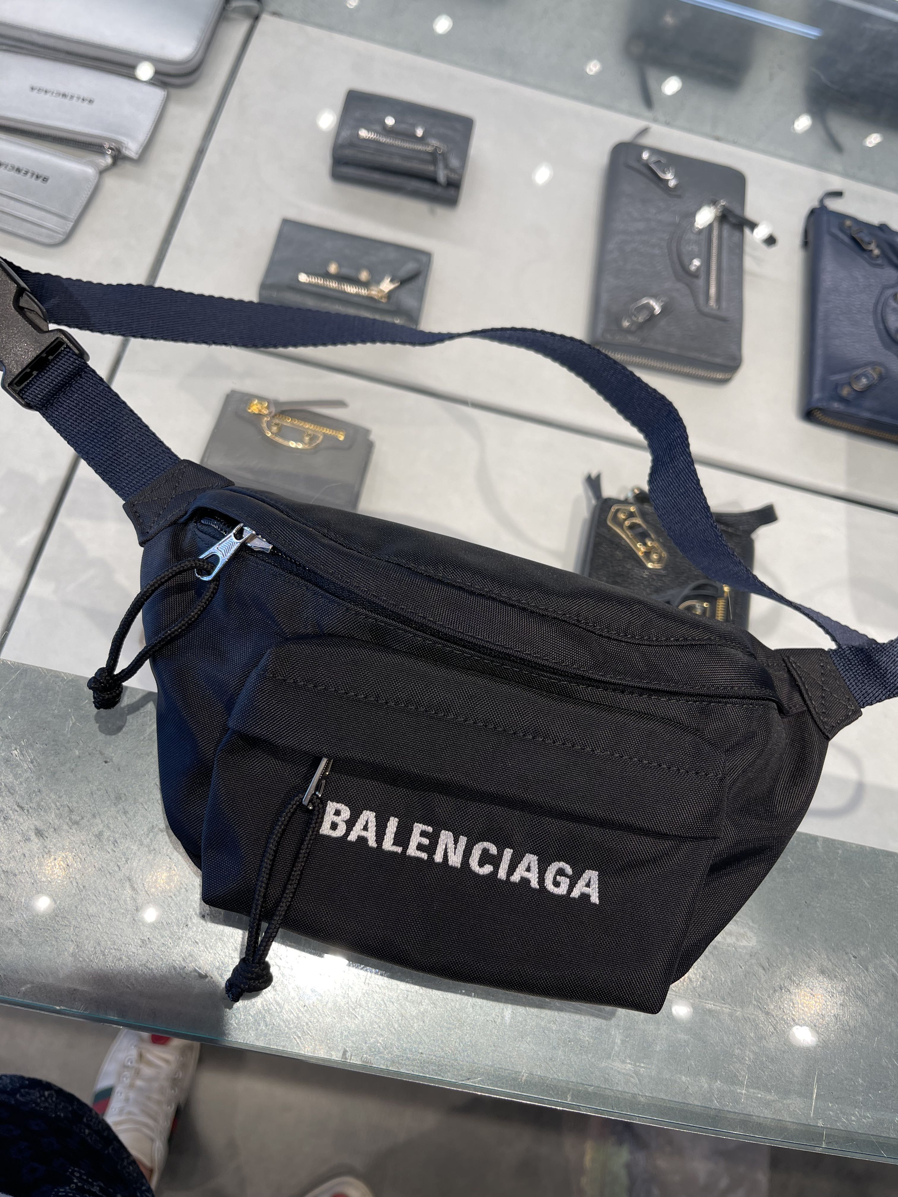 Balenciaga Beige Signature BB Monogram Waist Bag  ZOOFASHIONSCOM