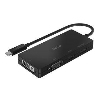 Belkin USB-C to HDMI VGA HUB DVI Display Port Adapter [AVC003btBK] (Black)