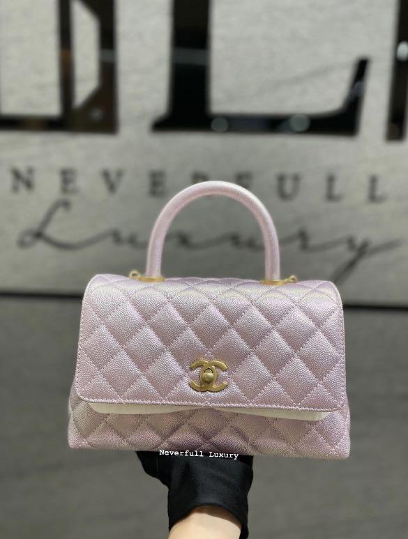 ❣️BNIB❣️Chanel Coco Handle Small 22P Pink/ Purple Iridescent Caviar in GHW  Bag, Luxury, Bags & Wallets on Carousell