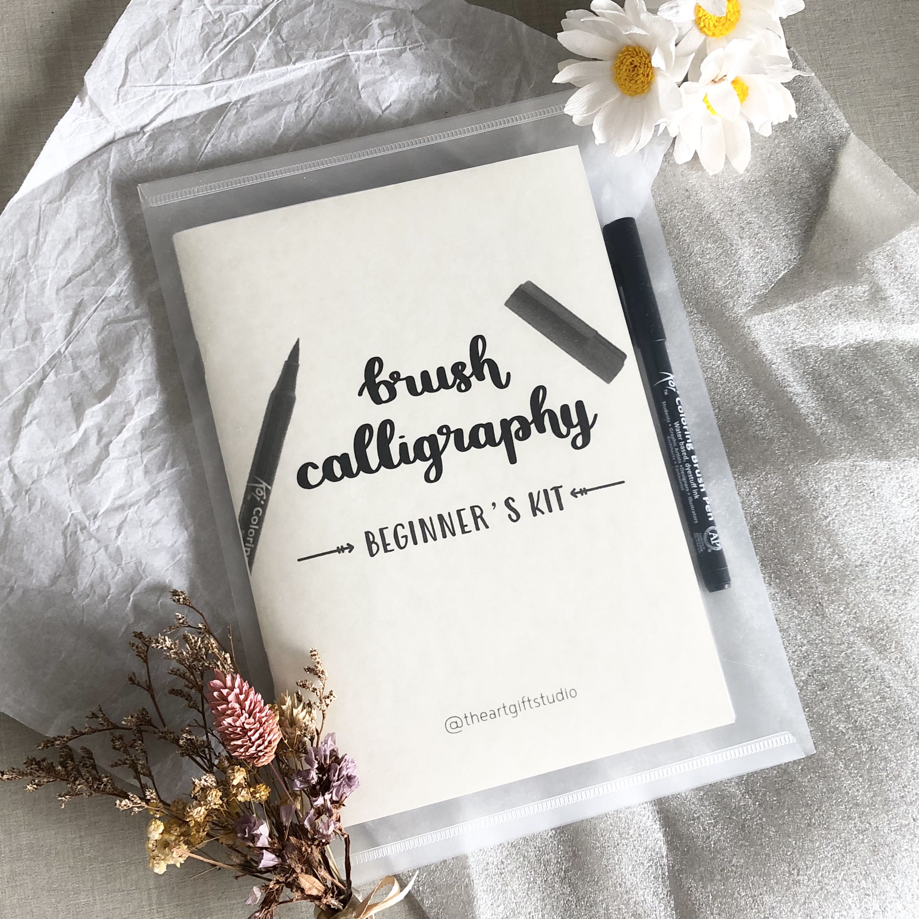Brush Calligraphy Beginner’s Kit - Learn Basics Lettering Holiday ...