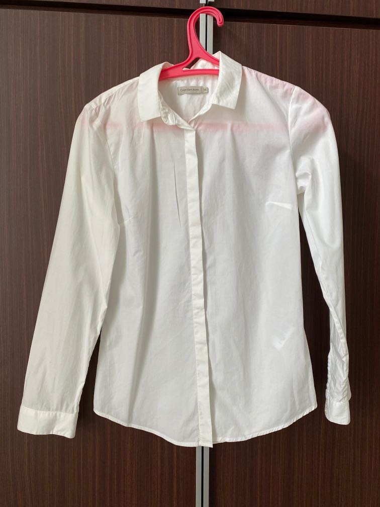 Calvin Klein White Shirt, Fesyen Wanita 