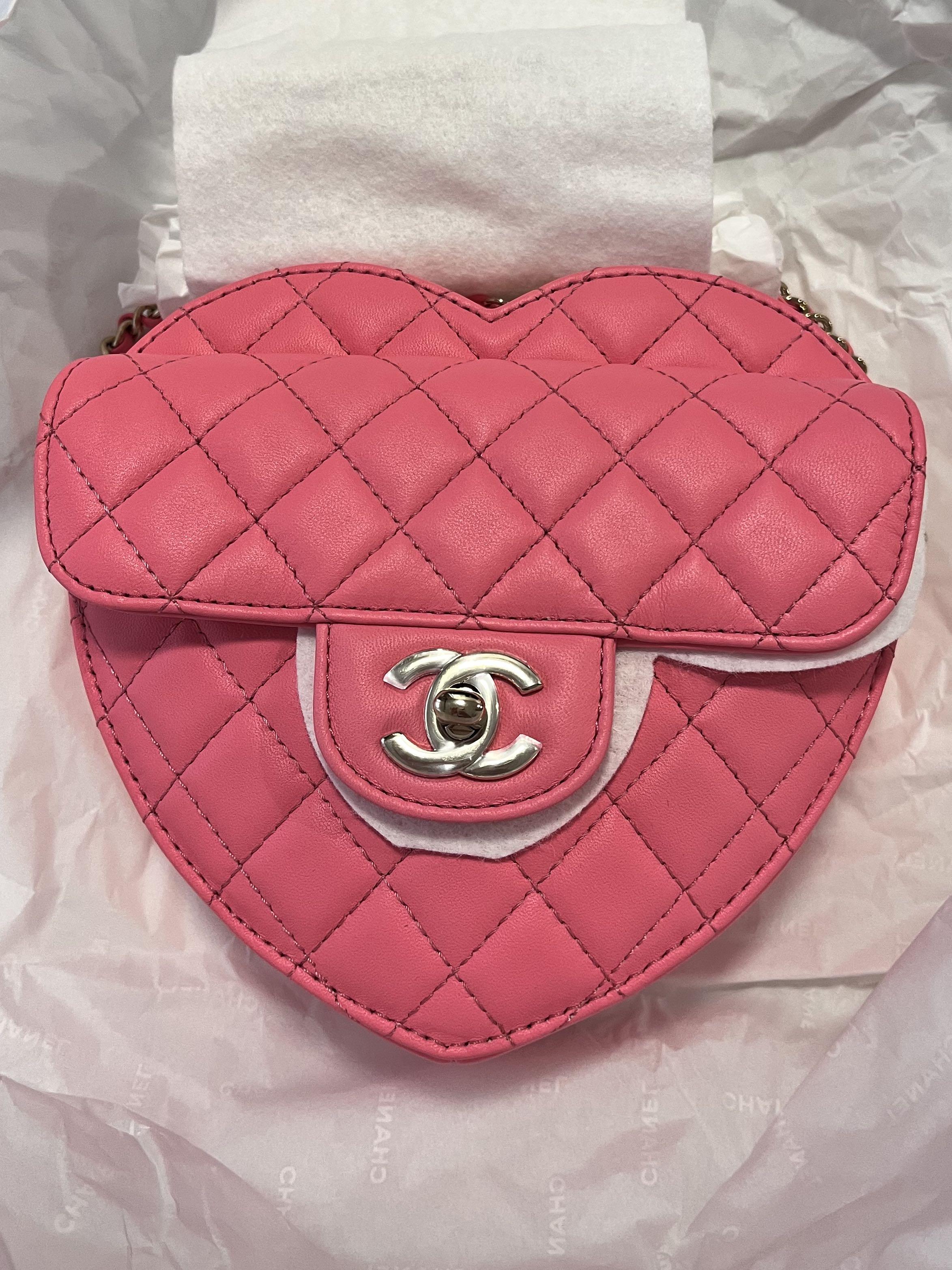 Chanel Heart Bag (Coral Pink, Large), Luxury, Bags & Wallets on Carousell