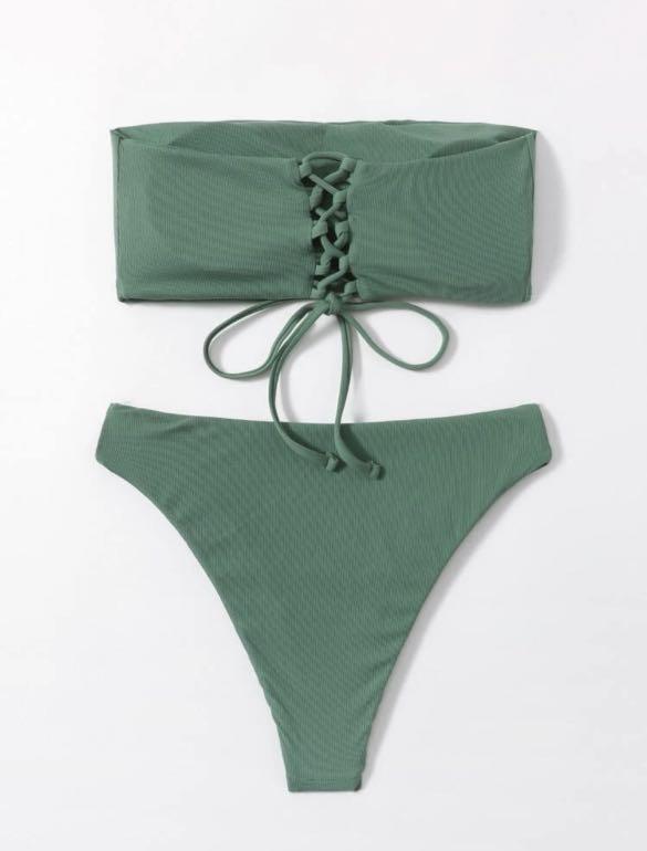 Dark Green Bikini 2 Piece Swimsuit Shein Womens Fashion Swimwear Bikinis And Swimsuits On 