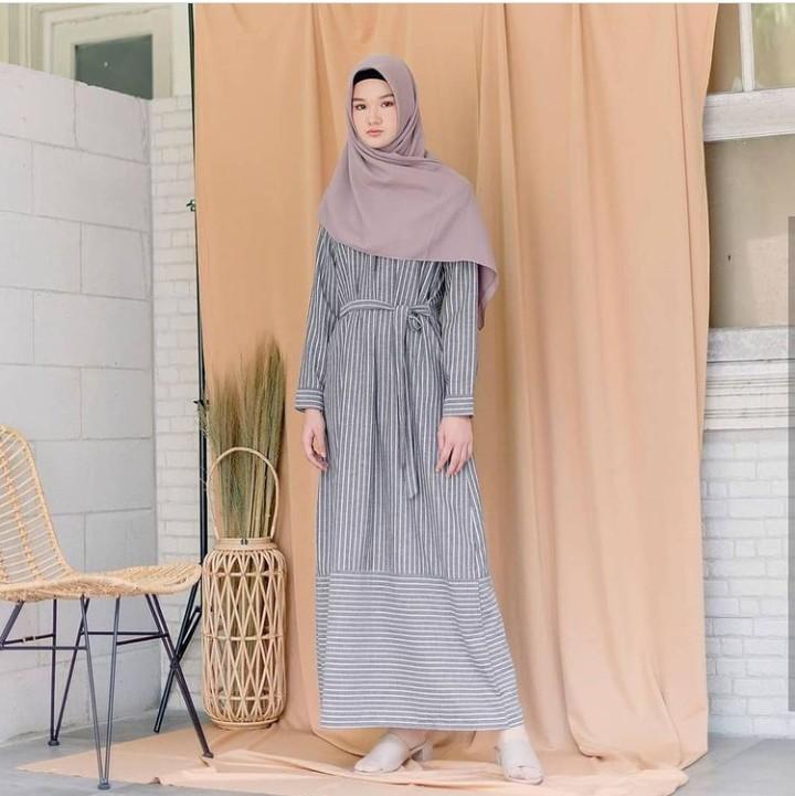 Dress by vanilla hijab. Stripes dress 