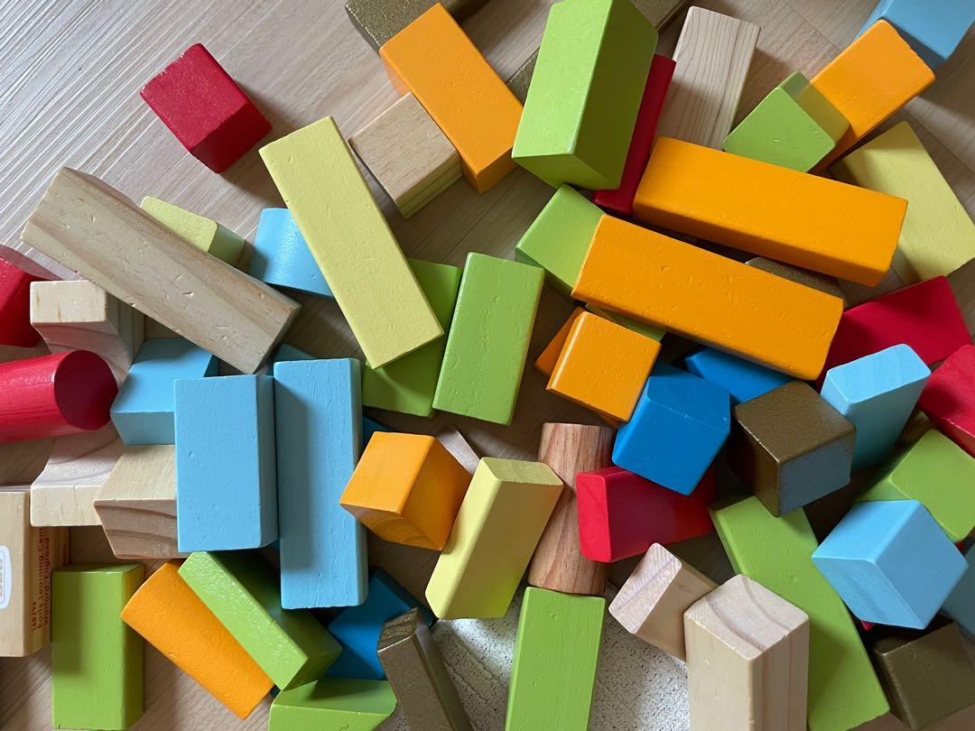 ELC Wooden Bricks Building Blocks 75 pc, Hobbies & Toys, Toys & Games on Carousell