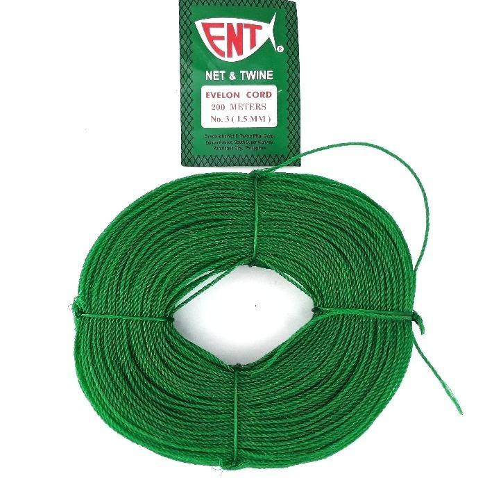 ENT NET AND TWINE Evelon Cord Net & Twine No.4 (2 mm) 200 meters Green  Nylon Rope 1 Roll, Furniture & Home Living, Home Improvement &  Organization, Home Improvement Tools & Accessories on Carousell