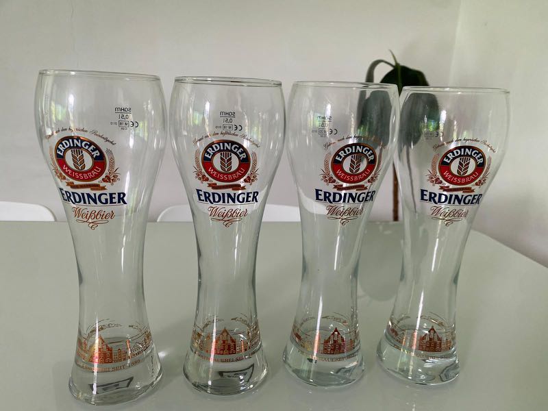 Erdinger beer glasses (4), Hobbies & Toys, Memorabilia & Collectibles