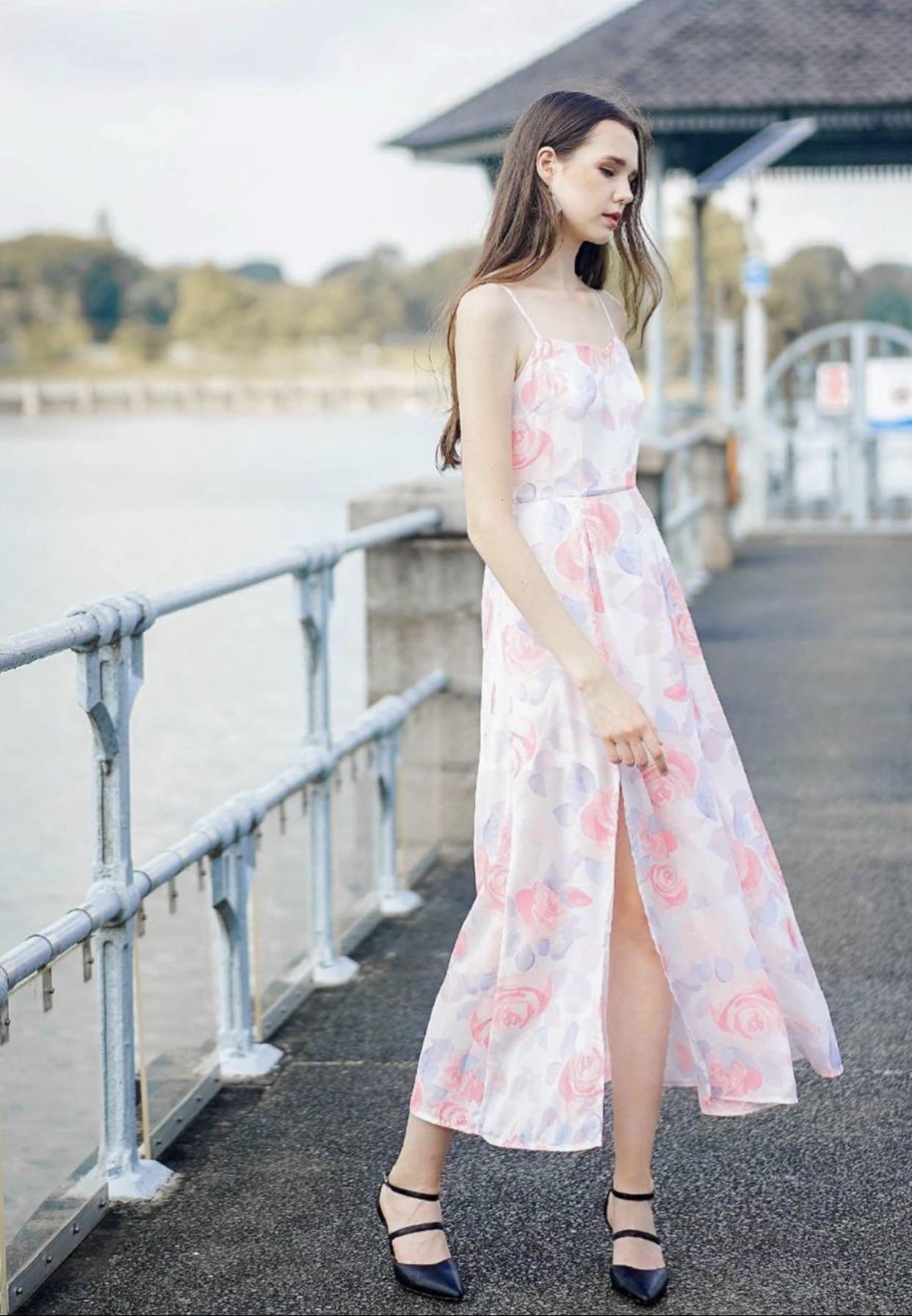 Oasis coral hot sale bow dress