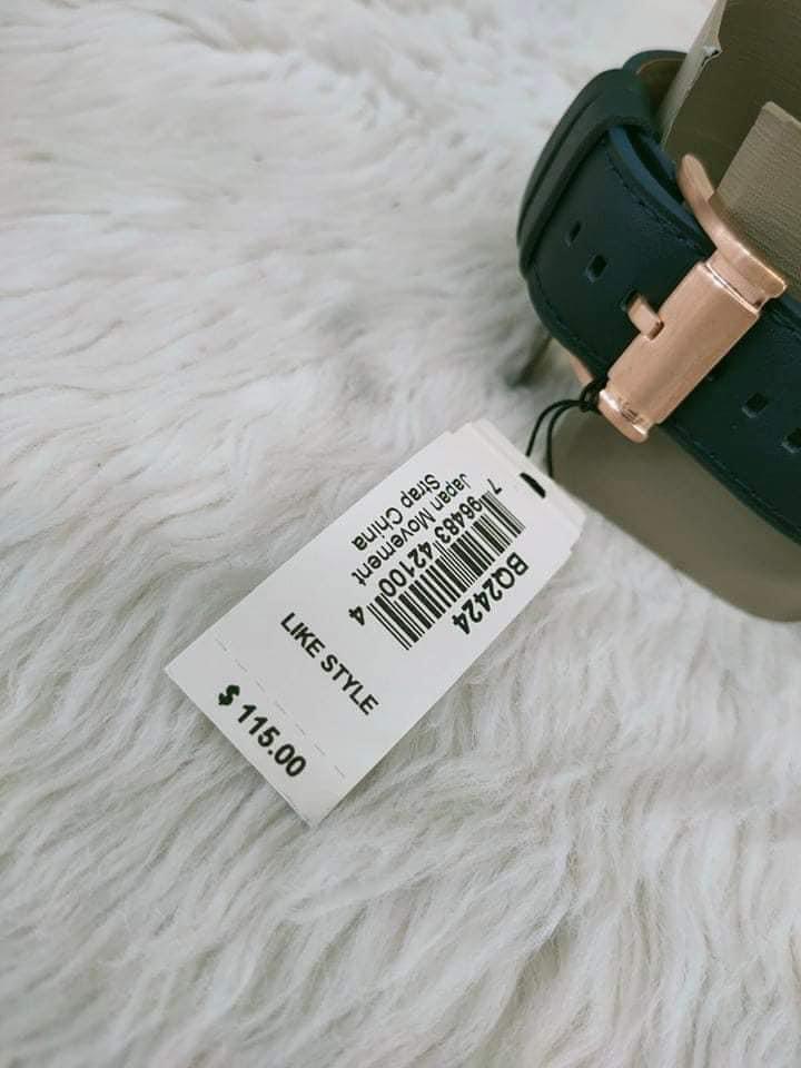 FOSSIL LUTHER THREE HAND NAVY LEATHER 