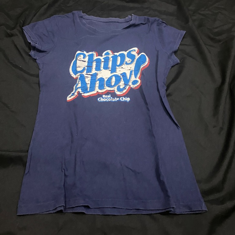 Free Size Shirt Chips Ahoy print cookie, Women's Fashion, Tops, Shirts