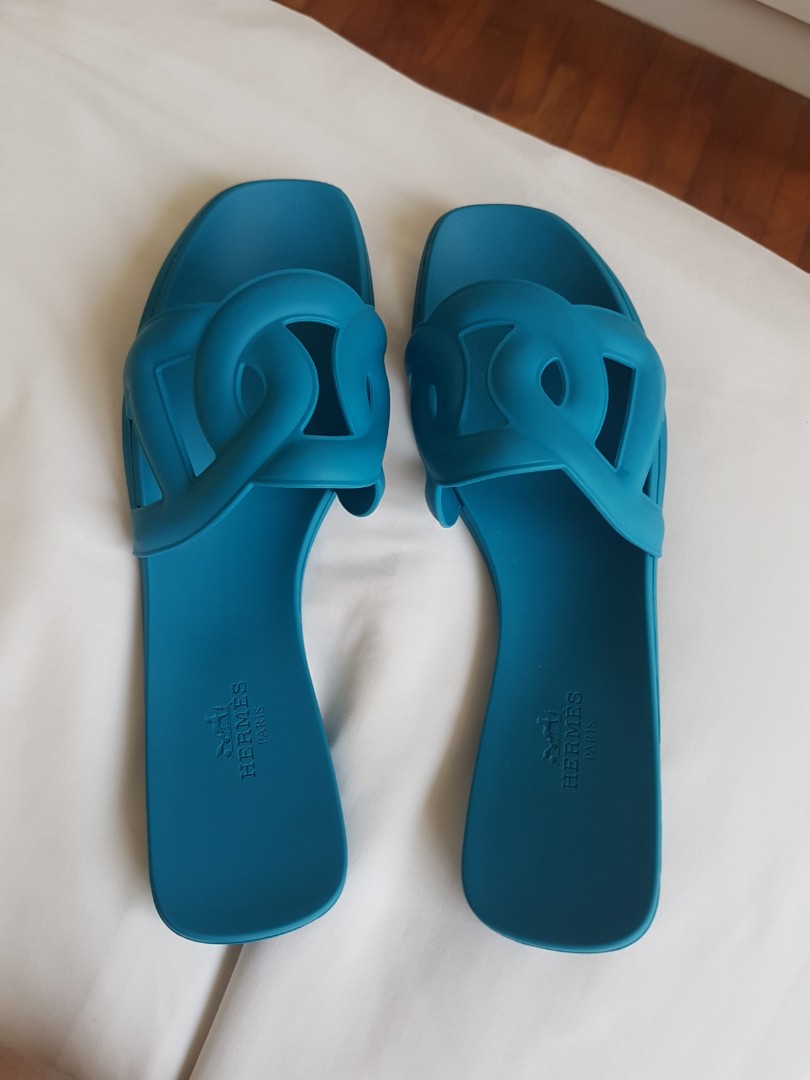 hermes aloha sandals blue
