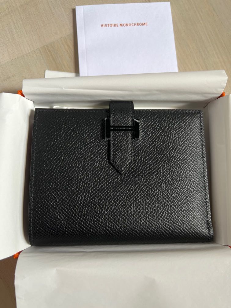 Hermes Bearn Compact wallet SO BLACK, Luxury, Accessories on Carousell