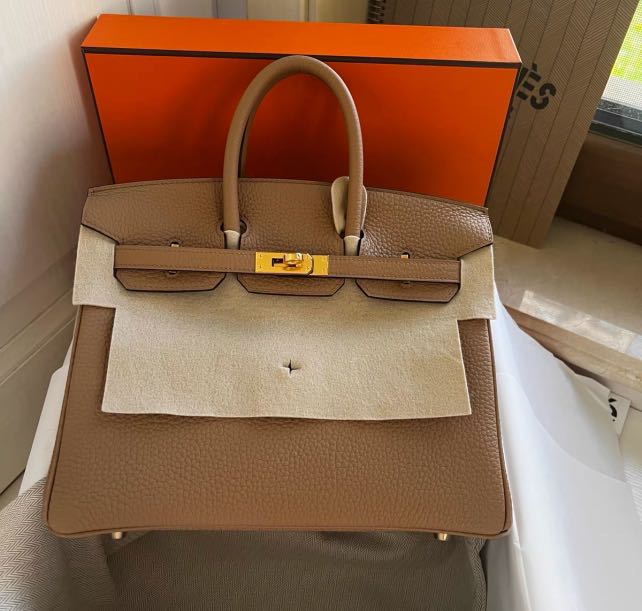 Hermes Birkin 25 Bag in Chai Togo Leather with Gold Hardware