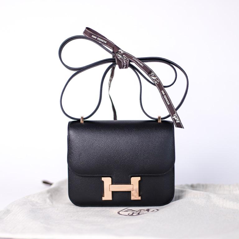 hermes constance III mini EPSOM NOIR, Luxury, Bags & Wallets on Carousell