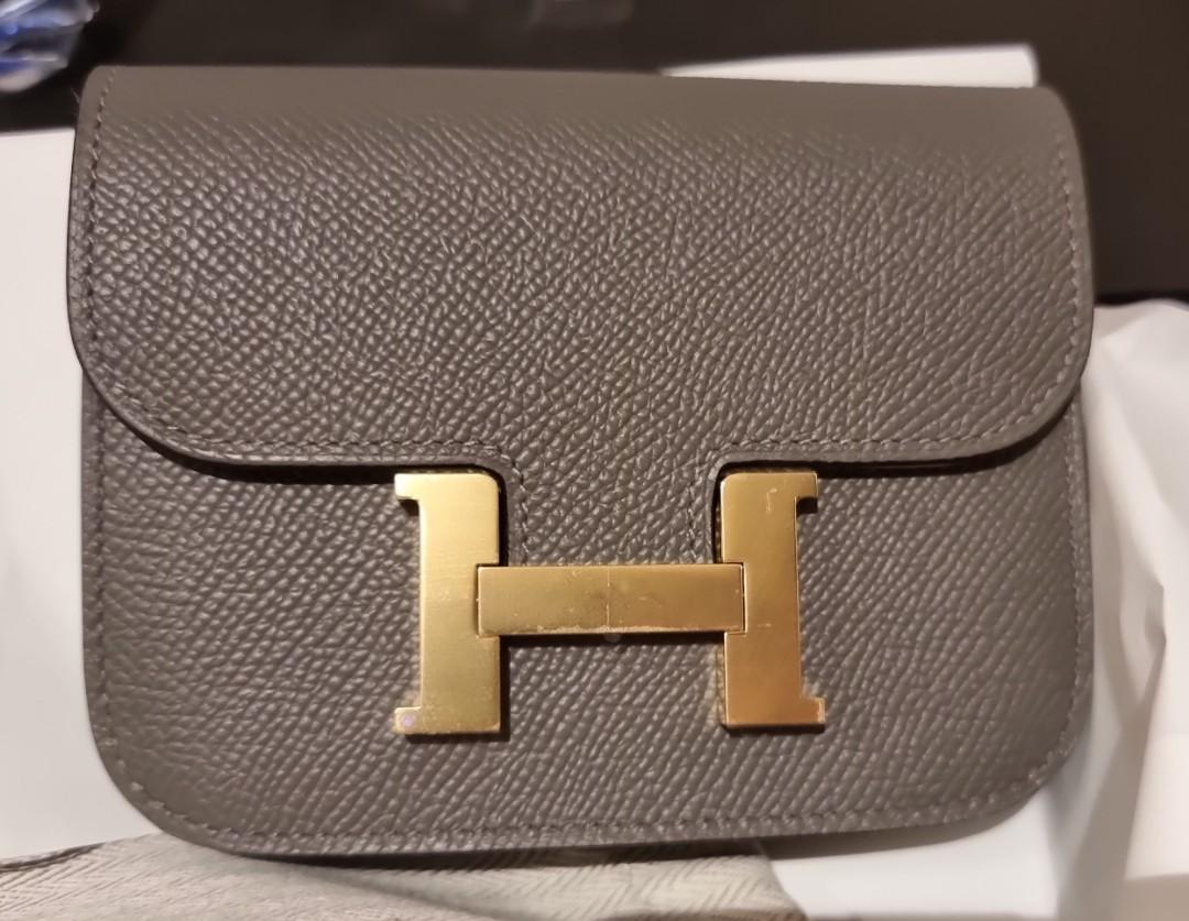 Hermes Constance Wallet To Go Gris Meyer Epsom Gold Hardware