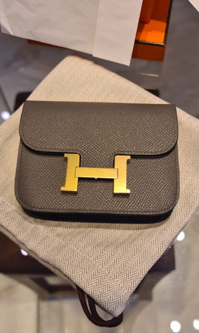 Hermes Constance Wallet To Go Gris Meyer Epsom Gold Hardware