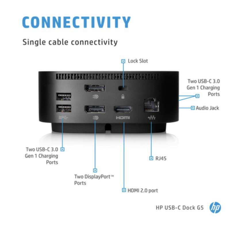 HP USB-C Dock G5 集線器、擴充基座(Support PC / MacOS), 電腦＆科技