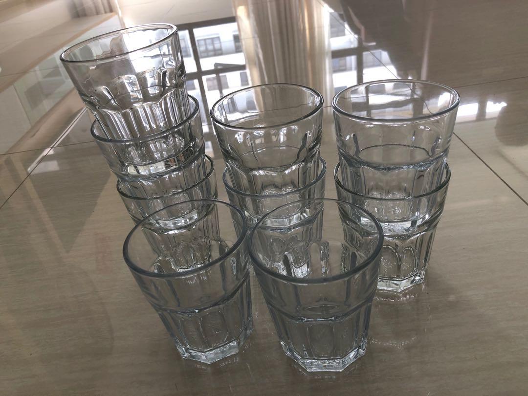 Ikea glass cups x 9, Furniture & Home Living, Kitchenware & Tableware