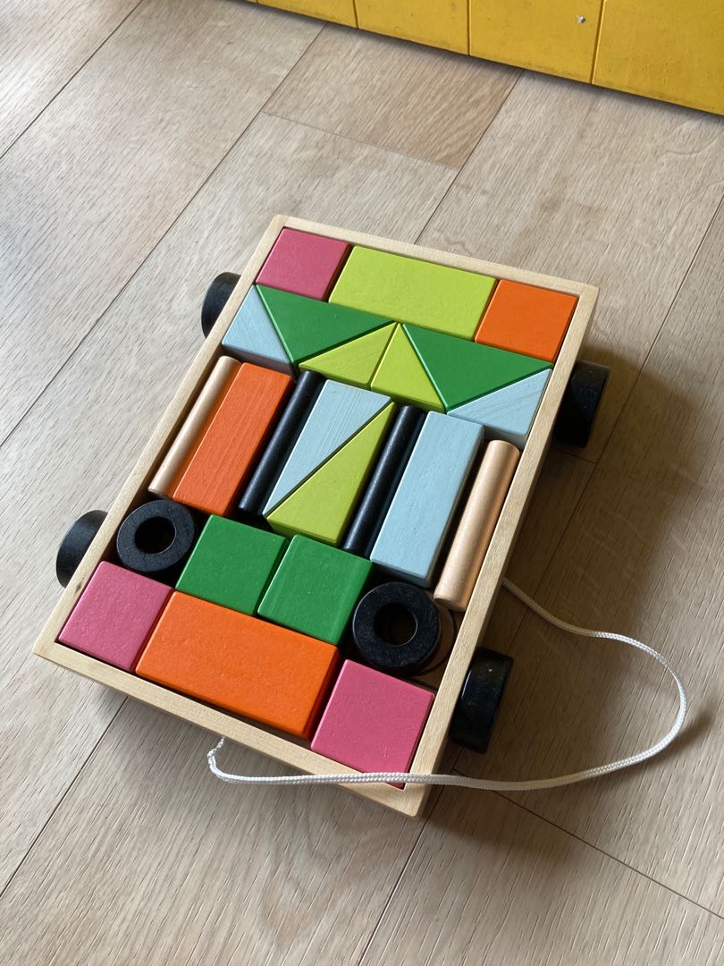 IKEA MULA Wooden Blocks with Wagon