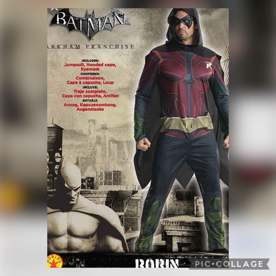 IN STOCK Robin Costume Arkham Franchise Rubies Costume Superhero Costume  Halloween dress up, Men's Fashion, Coats, Jackets and Outerwear on Carousell