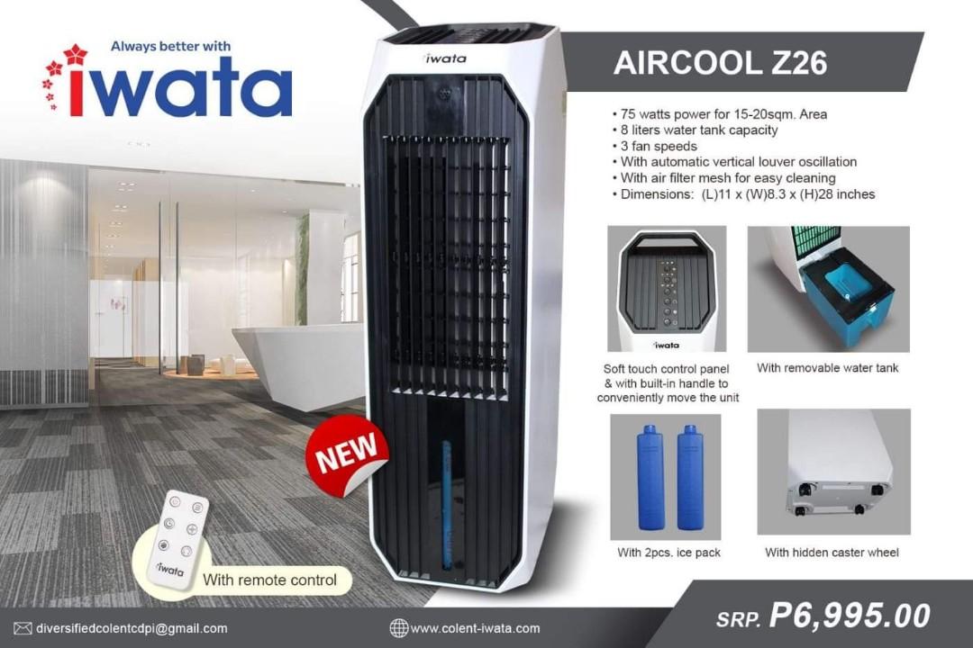 IWATA AIR COOLER NEW MODEL Z26, TV & Home Appliances, Air Conditioning