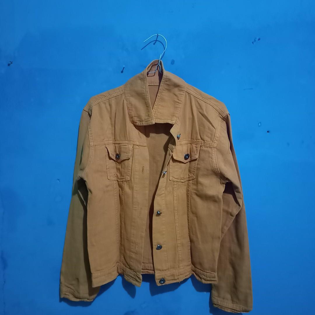 Jaket jeans mustard, Fesyen Pria 