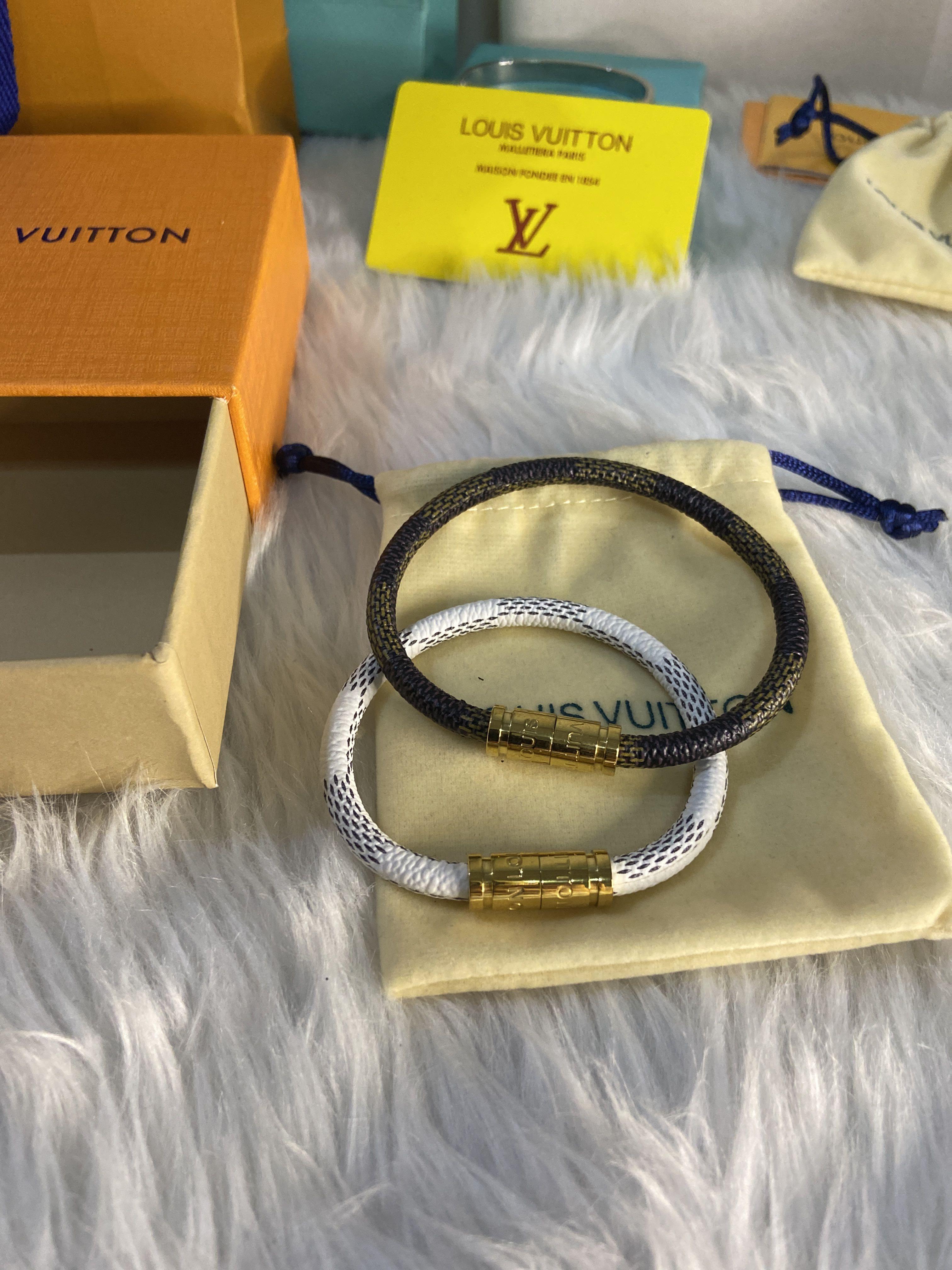 Louis Vuitton gold leather couple/best friend magnetic bracelet damier,  Men's Fashion, Watches & Accessories, Jewelry on Carousell