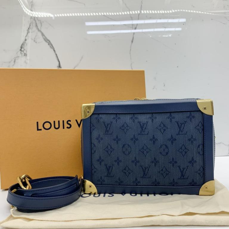 Louis+Vuitton+Monogram+Denim+Soft+Trunk+Shoulder+Bag+Navy+M44723+90104090  for sale online