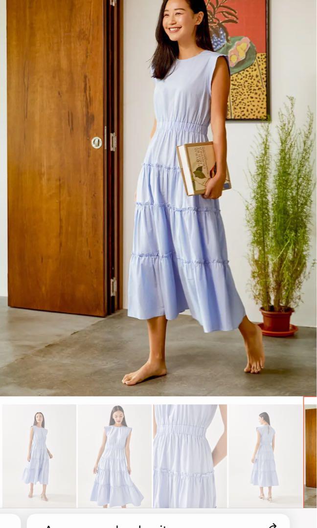 Love bonito Relia Ruched Tiered Maxi Dress, Women's Fashion