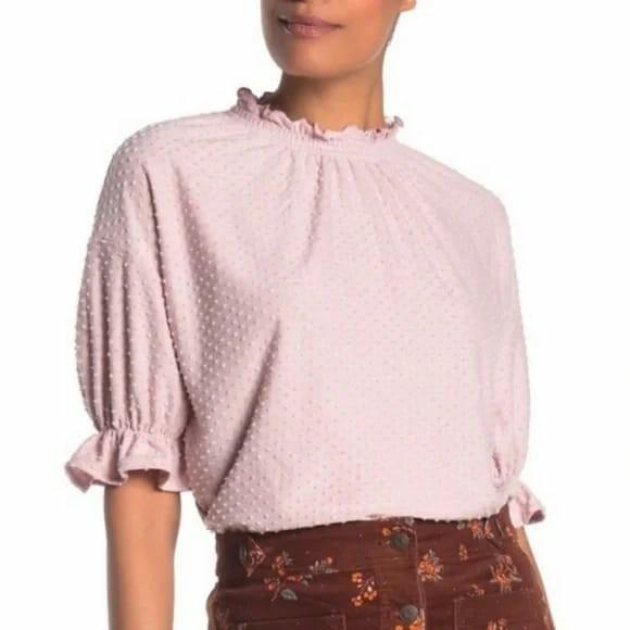 Madewell clipdot ruffle tops, Fesyen 