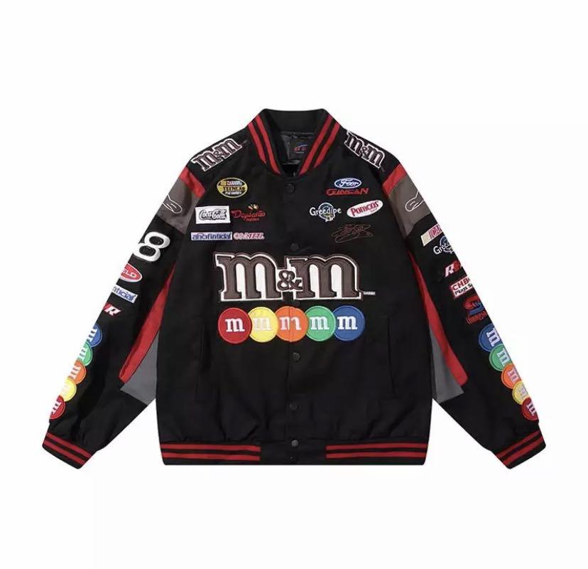 M&M's Black Racing Jacket, Men's Fashion, Coats, Jackets and Outerwear