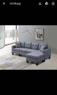 NEW- Black or Grey Sectional With Cup Holders- Delivery & Assembly Available