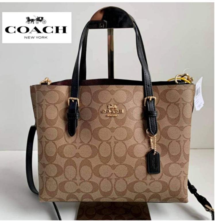 New Coach Original MOLLIE TOTE 25 / TOTE 34 Classic Signature Brown Black  Signature Collection Crossbody Shoulder