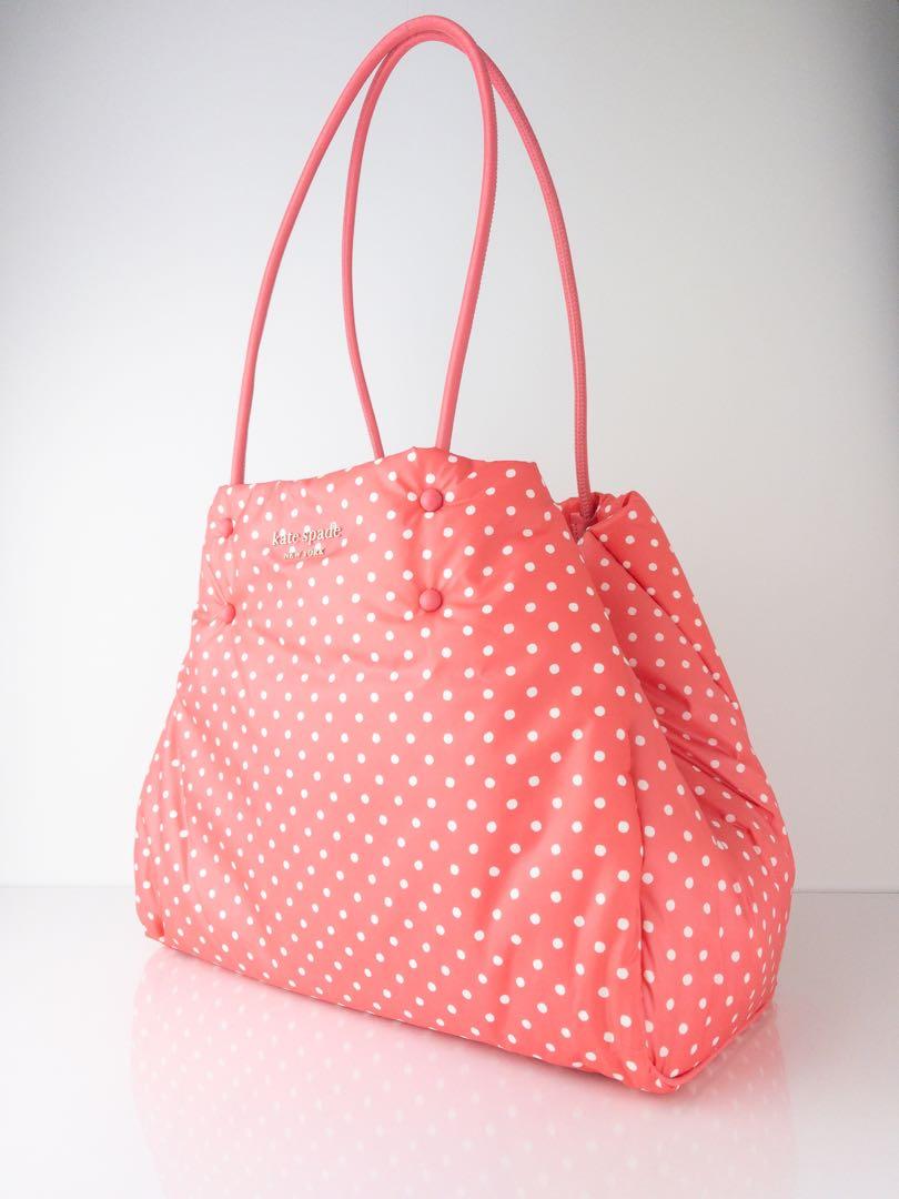 NEW KATE SPADE PXR00369 LARGE TOTE EVERYTHING PUFFY DOTS (PEACH