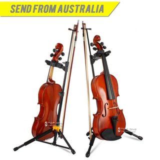 New Violin Stand Sturdy Gravity Foldable Portable w/ Bow Holder Viola