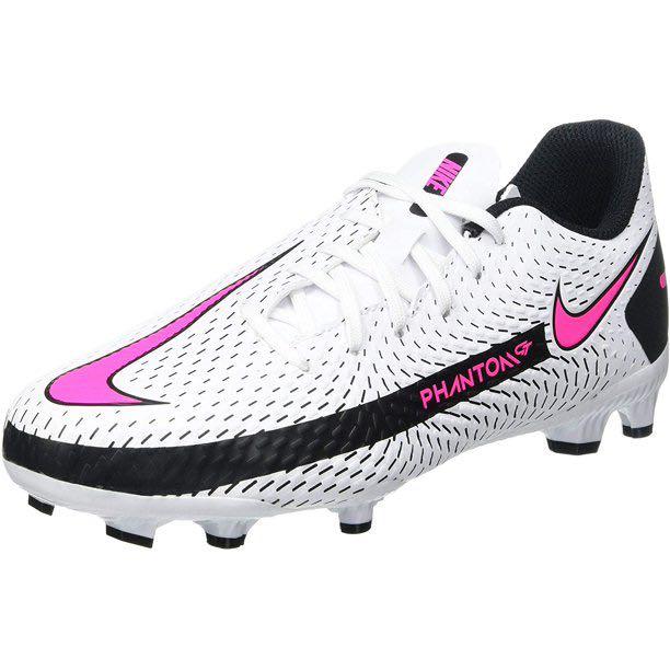 pink and white nike soccer cleats