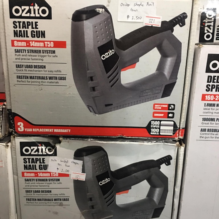 Ozito Staple Nail Gun, Furniture & Home Living, Home Improvement