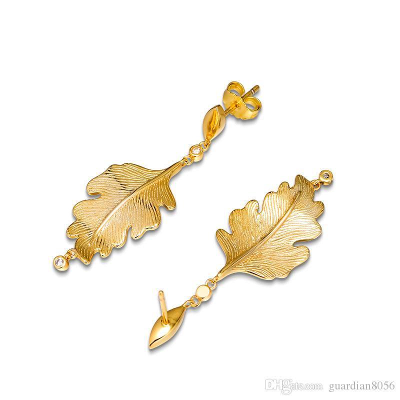 Pandora oak leaf on sale earrings