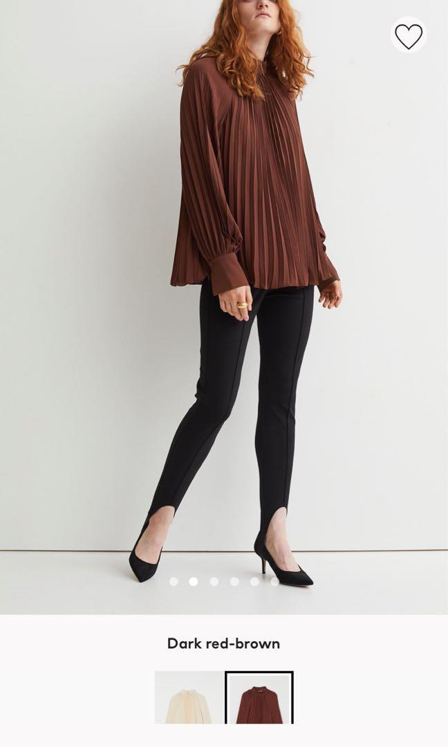 H&m pleated deals blouse