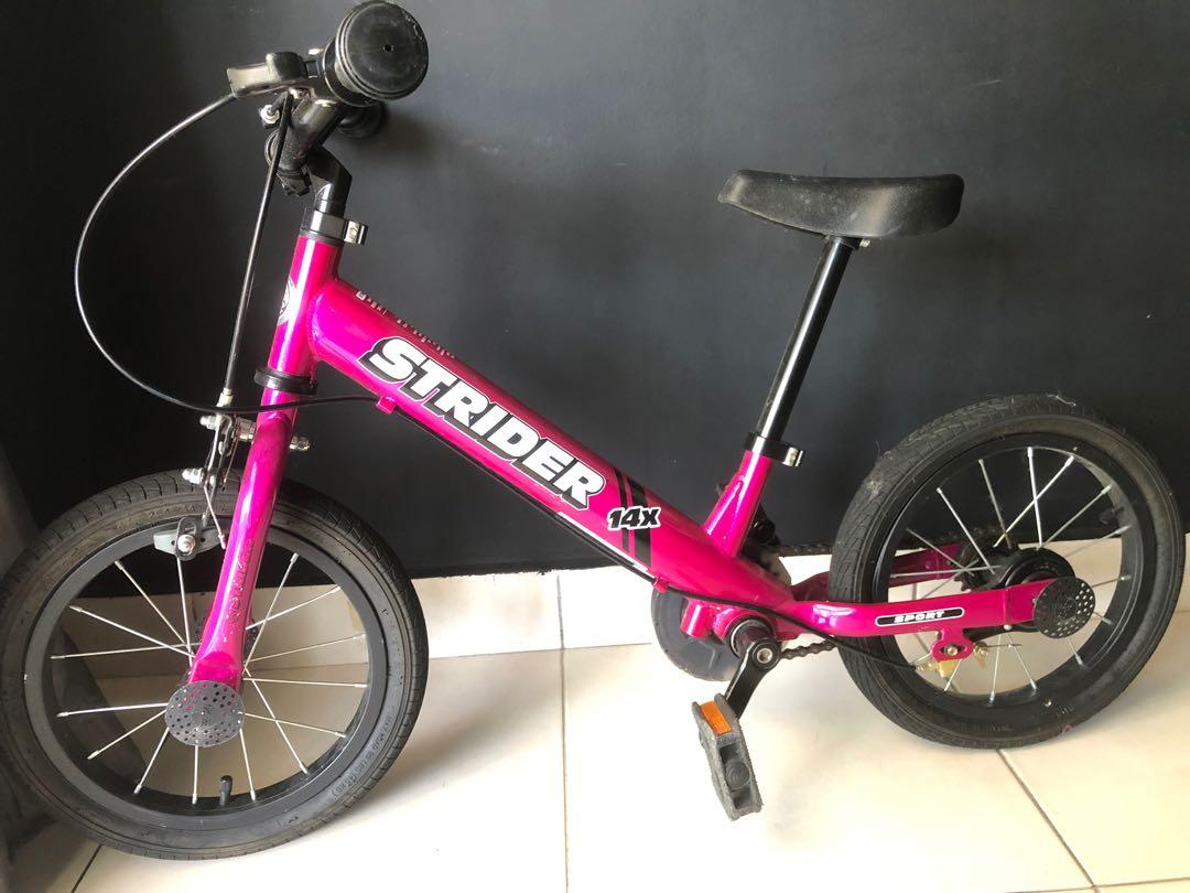 Pink strider online balance bike