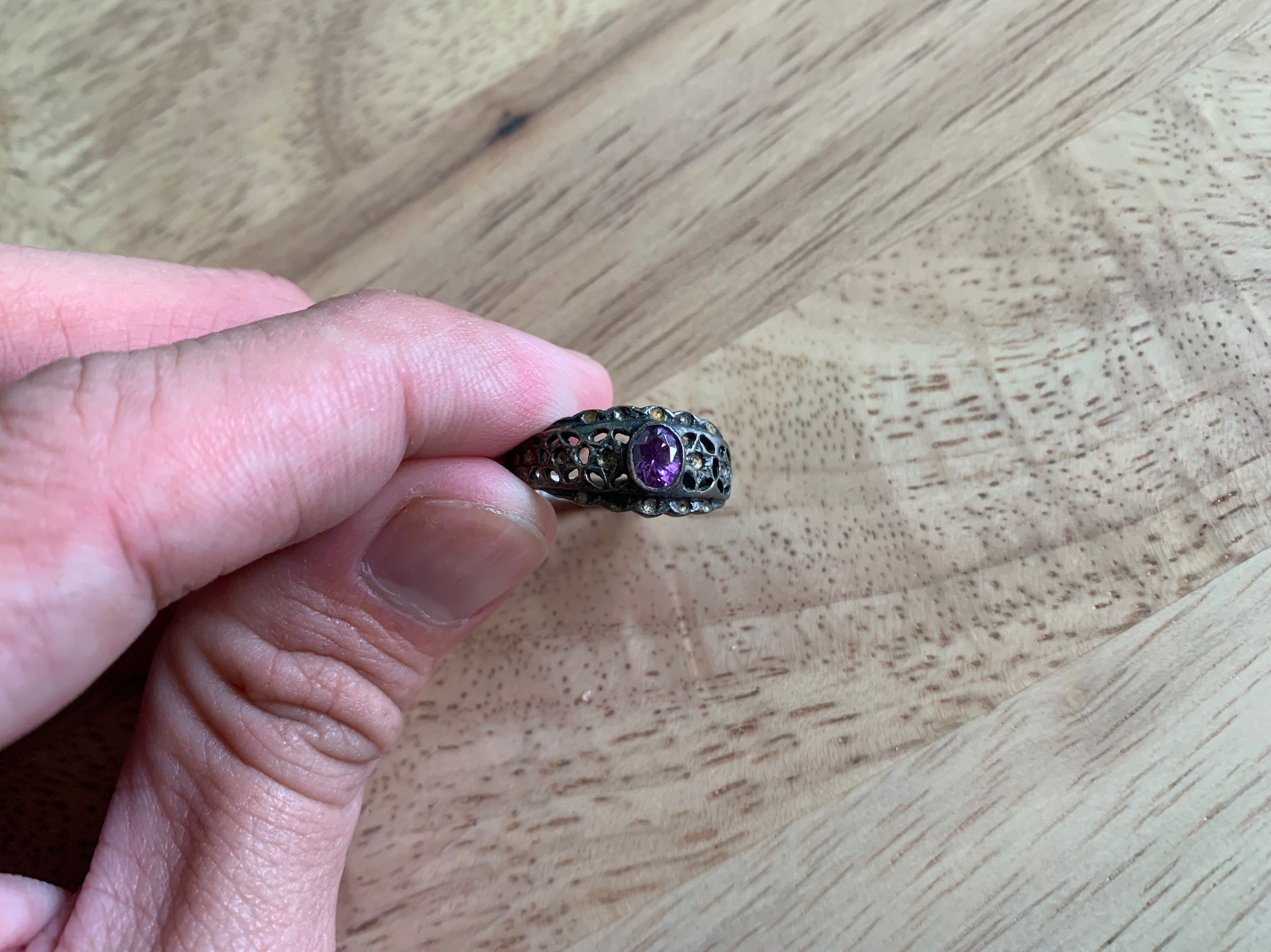 Purple quartz clearance ring