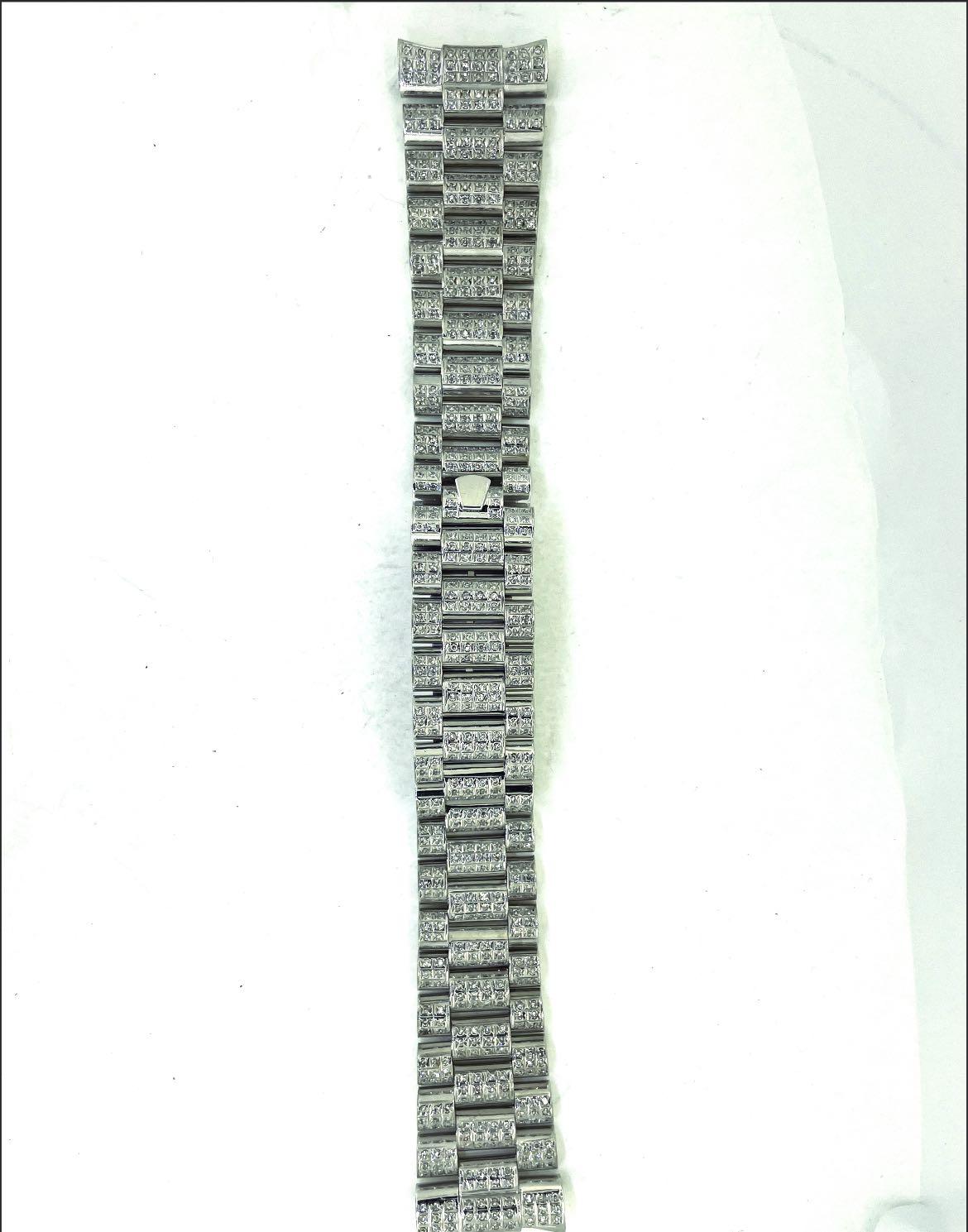 Rolex Aftermarket 18 K White Gold Diamond Bracelet